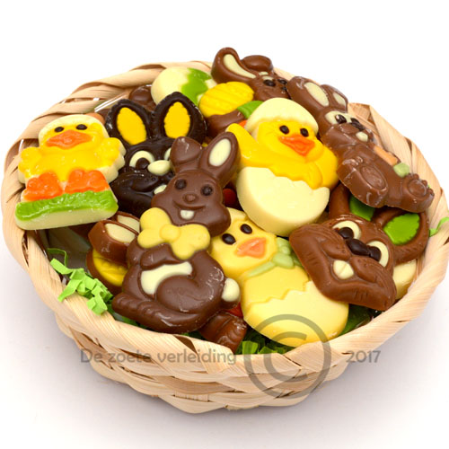 open haard inkt Kinderrijmpjes Paaschocolade in mandje | Paas eitjes & Paas chocolade | Barendrecht