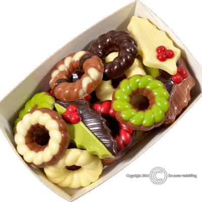 Kerstchocolade hulstblaadjes/kransjes
