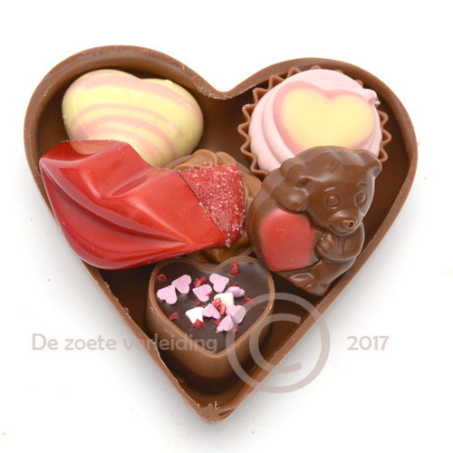 Valentijn chocolade hartje gevuld