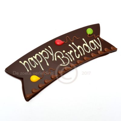 Happy Birthday chocoladetablet puur