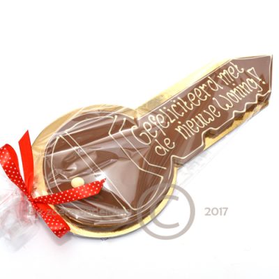 Chocolade sleutel met tekst
