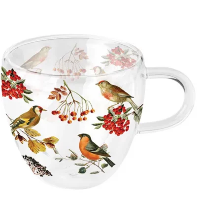 Ambiente theeglas Autumn birds
