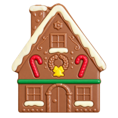 kersttablet "Kersthuisje" melk gekleurd