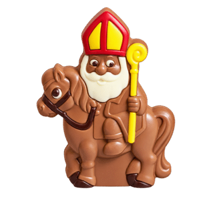 Chocolade Sinterklaas op paard 14 cm
